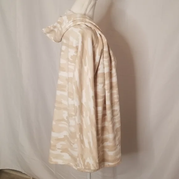 Lucky Brand Camouflage Open Front Lightweight Hooded Fleece Lined Sweatshirt S - Picture 6 of 11